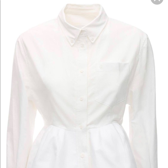 White Fishboned Button down - Picture 3 of 7